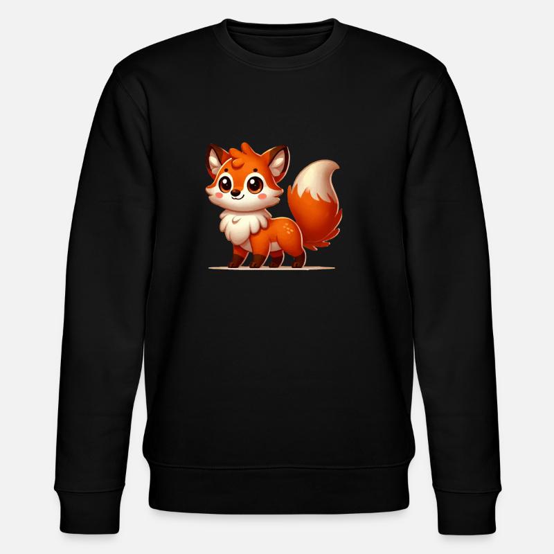 Fuchs Comic - Stanley/Stella Unisex Bio-Sweatshirt CHANGER  - Schwarz