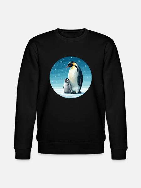 Kaiserpinguin mit Kind - Stanley/Stella Unisex Bio-Sweatshirt CHANGER - Schwarz