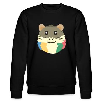 Ein süßes Cartoon-Tier mit einem mehrfarbigen Scha - Stanley/Stella Unisex Bio-Sweatshirt CHANGER  - Schwarz - Vorne - Nik (191cm) & Marisol (170cm)