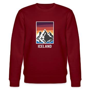 Volcan d'Islande couleurs et montagnes - Sweat bio CHANGER Stanley/Stella Unisexe - bordeaux - Devant - Nik (191cm) & Marisol (170cm)