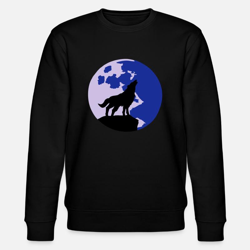 wolf and full moon - Sweat bio CHANGER Stanley/Stella Unisexe - noir
