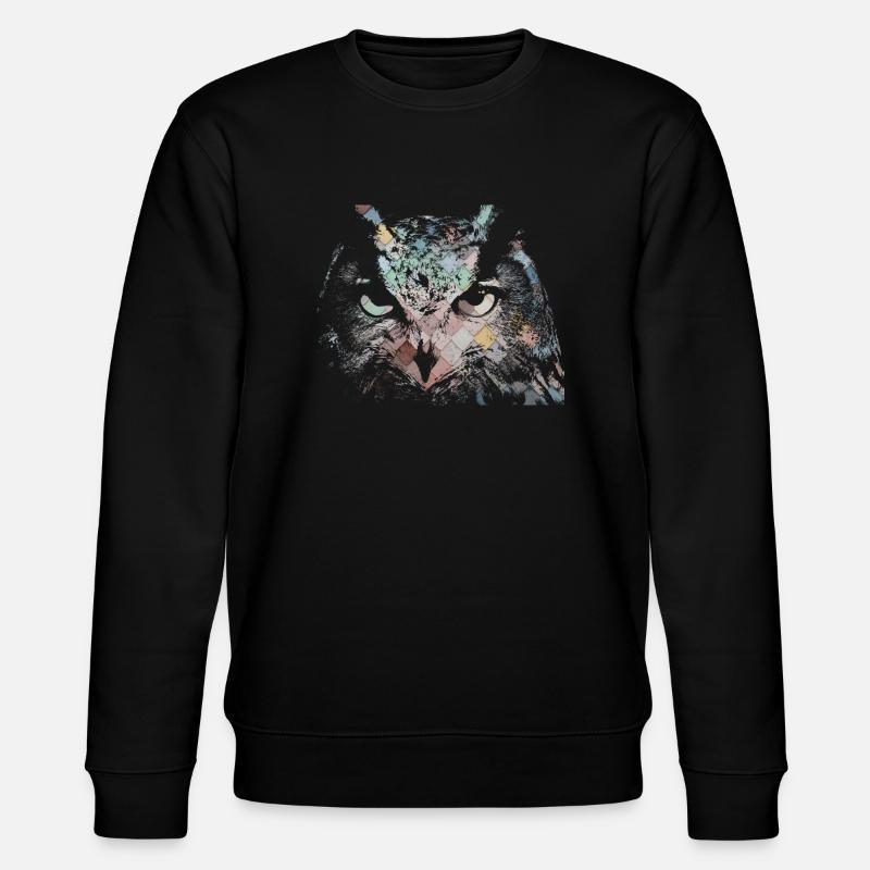 Eule - Stanley/Stella Unisex Bio-Sweatshirt CHANGER  - Schwarz