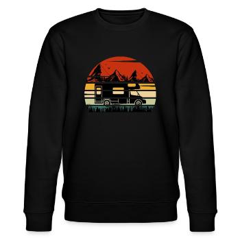 camping car vintage sunset retro - Sweat bio CHANGER Stanley/Stella Unisexe - noir - Devant - Nik (191cm) & Marisol (170cm)