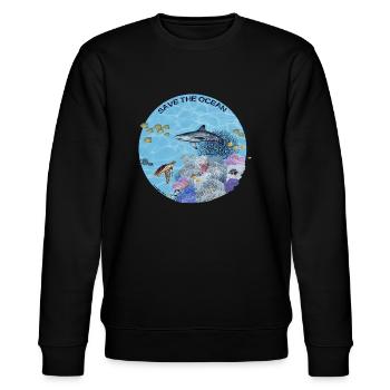 Save the Ocean - Récif corallien coloré - Sweat bio CHANGER Stanley/Stella Unisexe - noir - Devant - Nik (191cm) & Marisol (170cm)