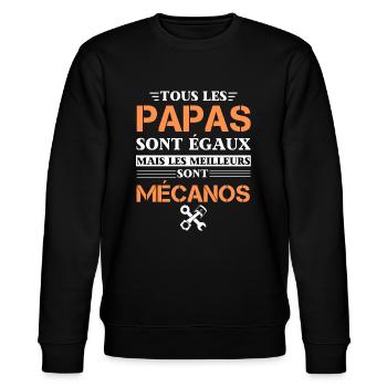 meilleur mecano cadeau papa mecanicien - Sweat bio CHANGER Stanley/Stella Unisexe - noir - Devant - Nik (191cm) & Marisol (170cm)