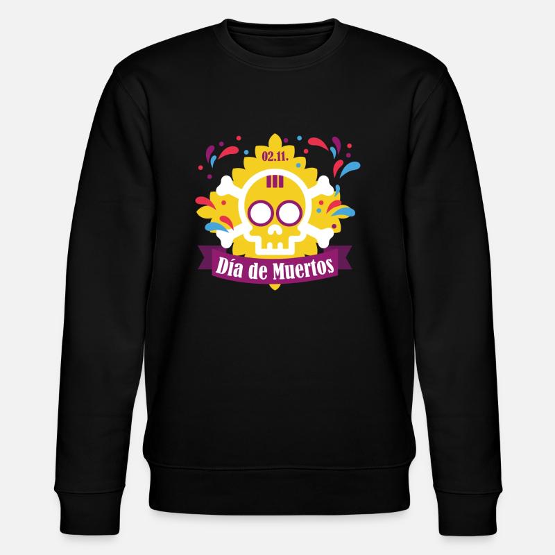 dia de muertos gelb - Stanley/Stella Unisex Bio-Sweatshirt CHANGER  - Schwarz