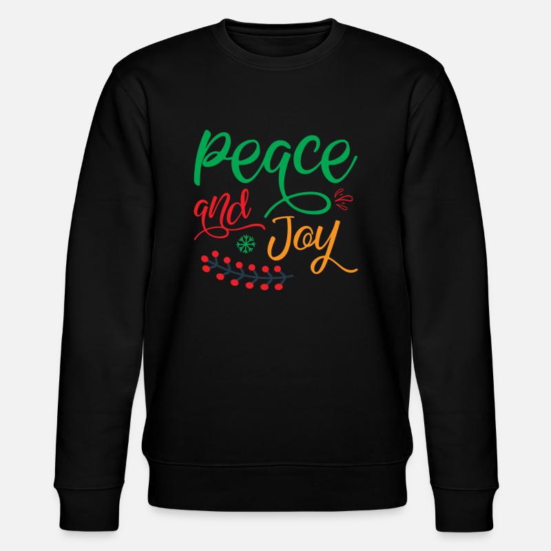 Frieden und Freude - Weihnachtshumor - Stanley/Stella Unisex Bio-Sweatshirt CHANGER  - Schwarz