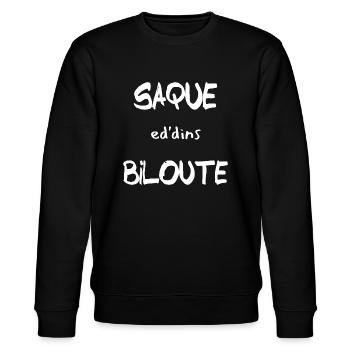 Chti Humour Nord Homme Cadeau Expression Biloute - Sweat bio CHANGER Stanley/Stella Unisexe - noir - Devant - Nik (191cm) & Marisol (170cm)