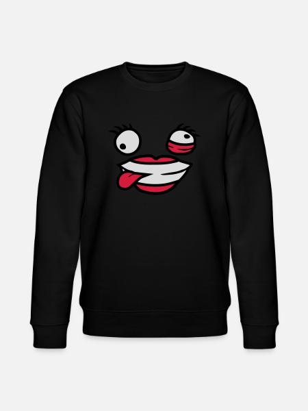Crazy female comic face - Stanley/Stella CHANGER Unisex Organic Sweatshirt - black