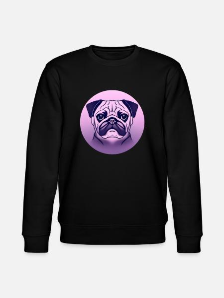 farbiger Mops im Kreis - Stanley/Stella Unisex Bio-Sweatshirt CHANGER - Schwarz