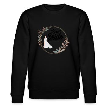 Team Bride / Hochzeit / Braut / Lustig - Stanley/Stella Unisex Bio-Sweatshirt CHANGER  - Schwarz - Vorne - Nik (191cm) & Marisol (170cm)