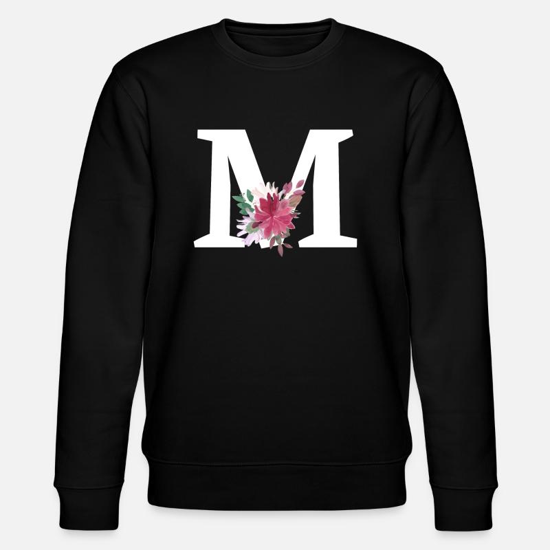 Lettre m floral - Sweat bio CHANGER Stanley/Stella Unisexe - noir