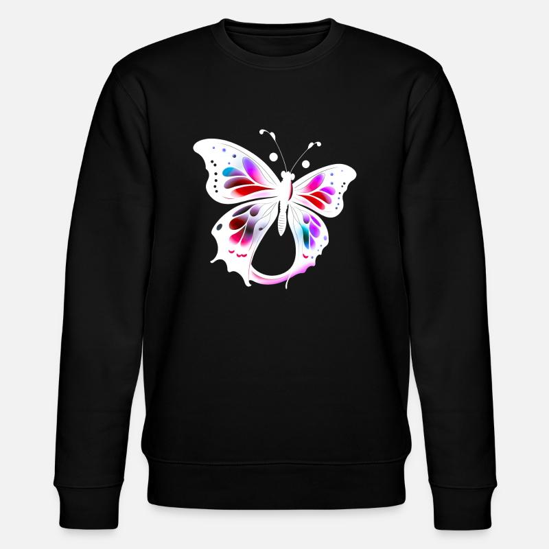 Mehrfarbiger Schmetterling - Stanley/Stella Unisex Bio-Sweatshirt CHANGER - Schwarz