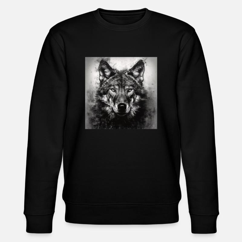 WOLF WOLF WILDES TIER - Stanley/Stella Unisex Bio-Sweatshirt CHANGER  - Schwarz