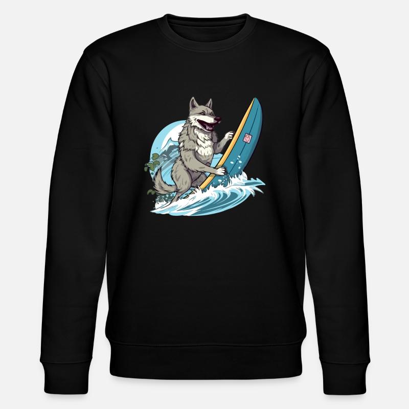 Zozo le loup surfeur - Sweat bio CHANGER Stanley/Stella Unisexe - noir