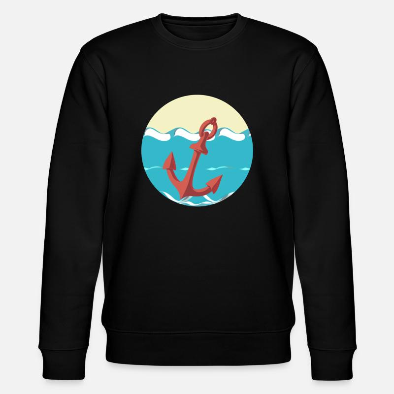 Ancre - Vagues - Sweat bio CHANGER Stanley/Stella Unisexe - noir