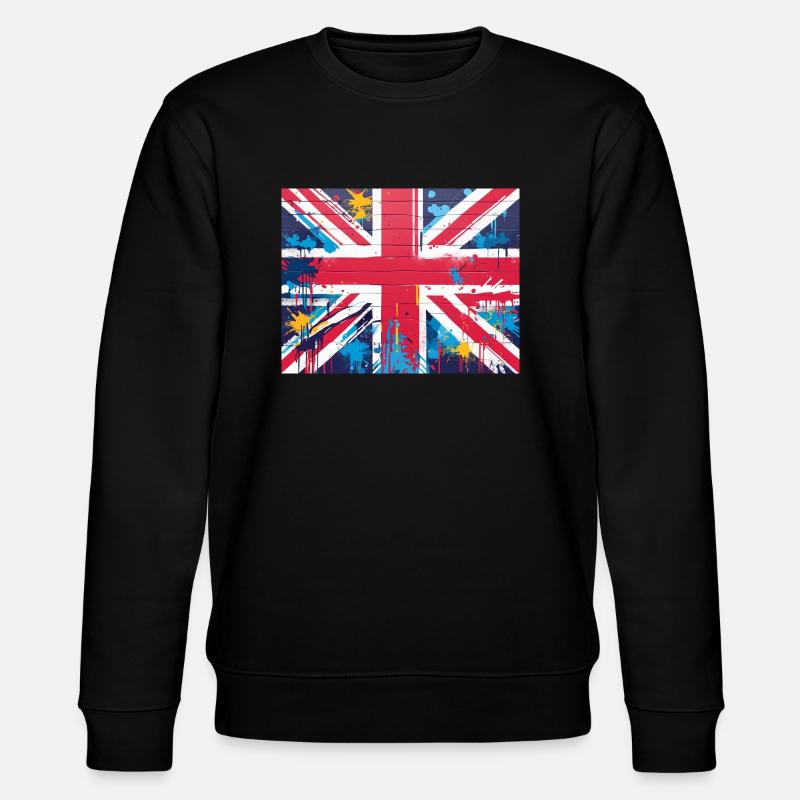 Britische Flagge Graffiti Kunst - Stanley/Stella Unisex Bio-Sweatshirt CHANGER  - Schwarz