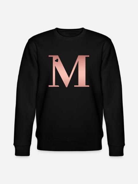 letter M rose gold - Stanley/Stella CHANGER Unisex Organic Sweatshirt - black