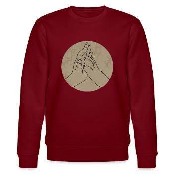 Hundefreund - Stanley/Stella Unisex Bio-Sweatshirt CHANGER  - Burgunderrot - Vorne - Nik (191cm) & Marisol (170cm)