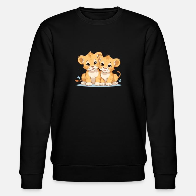 Löwenbabys - Stanley/Stella Unisex Bio-Sweatshirt CHANGER  - Schwarz