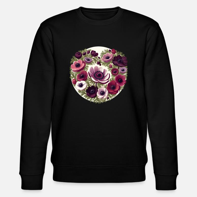 Anémone pourpre - Sweat bio CHANGER Stanley/Stella Unisexe - noir