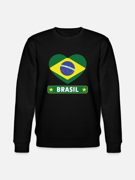 1080 Brazil Heart Herr Dam - Ekologisk sweatshirt CHANGER unisex från Stanley/Stella - svart