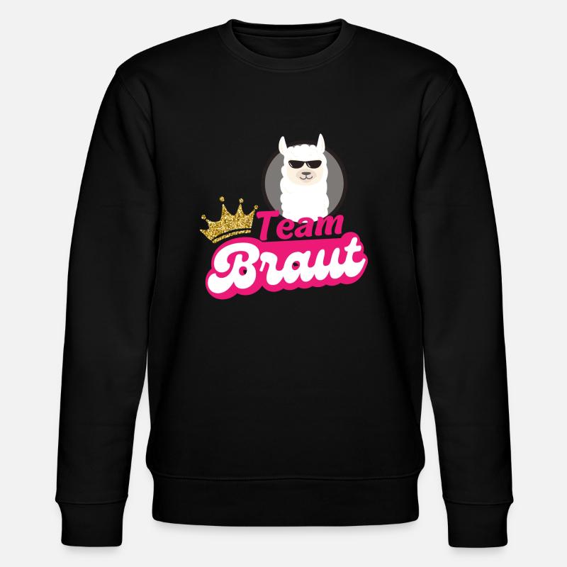 Team Braut Lama Style - Stanley/Stella Unisex Bio-Sweatshirt CHANGER  - Schwarz