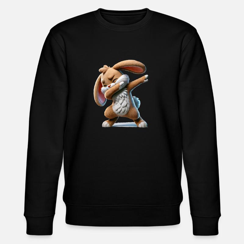 Hase Dabbing Comic - Stanley/Stella Unisex Bio-Sweatshirt CHANGER  - Schwarz