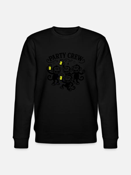 Party Crew Monkey Beer - Stanley/Stella CHANGER Unisex Organic Sweatshirt - black