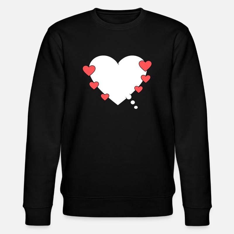 Thought bubble with heart - Stanley/Stella CHANGER Unisex Organic Sweatshirt - black