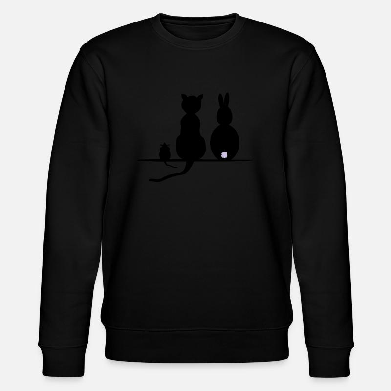 Katz Maus Hase - Stanley/Stella Unisex Bio-Sweatshirt CHANGER  - Schwarz
