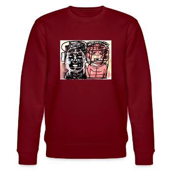 Paar - Stanley/Stella Unisex Bio-Sweatshirt CHANGER  - Burgunderrot - Vorne - Nik (191cm) & Marisol (170cm)