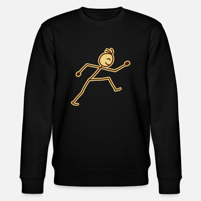 walking_stick_figure_2c - Stanley/Stella CHANGER Unisex Organic Sweatshirt - black