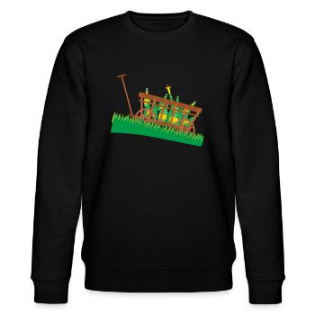 Kohlfahrt Alkohol Feiern Kalt Bollerwagen Geschenk - Stanley/Stella Unisex Bio-Sweatshirt CHANGER  - Schwarz - Vorne - Nik (191cm) & Marisol (170cm)