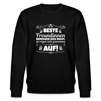 Beste Freundinnen regen sich zusammen auf! - Stanley/Stella Unisex Bio-Sweatshirt CHANGER  - Schwarz - Vorne - Nik (191cm) & Marisol (170cm)