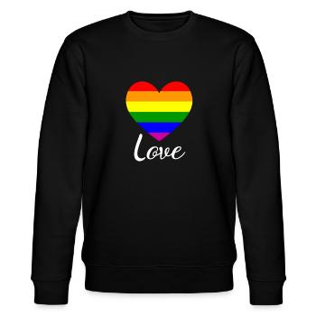 Love Pride Herz - Stanley/Stella Unisex Bio-Sweatshirt CHANGER  - Schwarz - Vorne - Nik (191cm) & Marisol (170cm)
