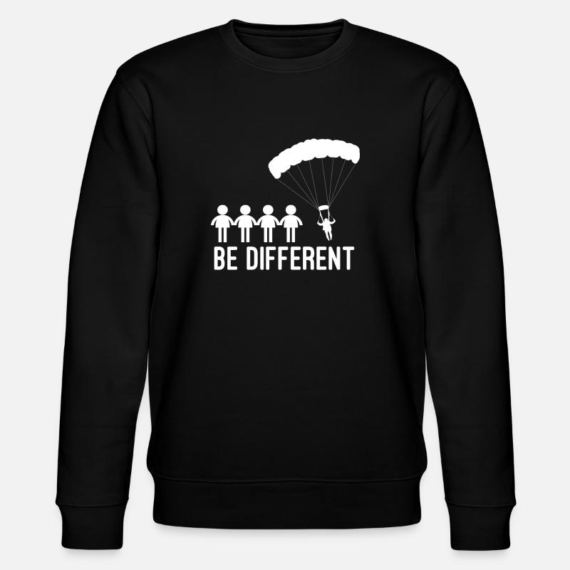 Skydiving Be different - Stanley/Stella Unisex Bio-Sweatshirt CHANGER  - Schwarz
