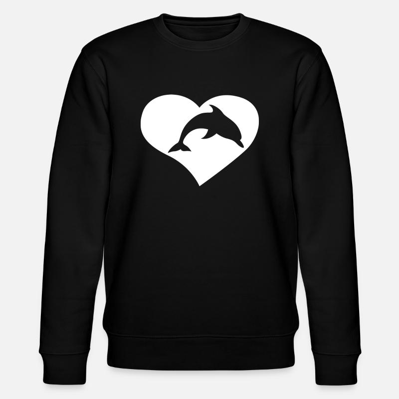 Love Dolphin - Stanley/Stella Unisex Bio-Sweatshirt CHANGER  - Schwarz
