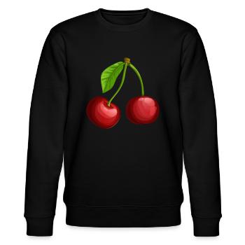 Sweet cherries - Stanley/Stella CHANGER Unisex Organic Sweatshirt - black - Front - Nik (191cm) & Marisol (170cm)