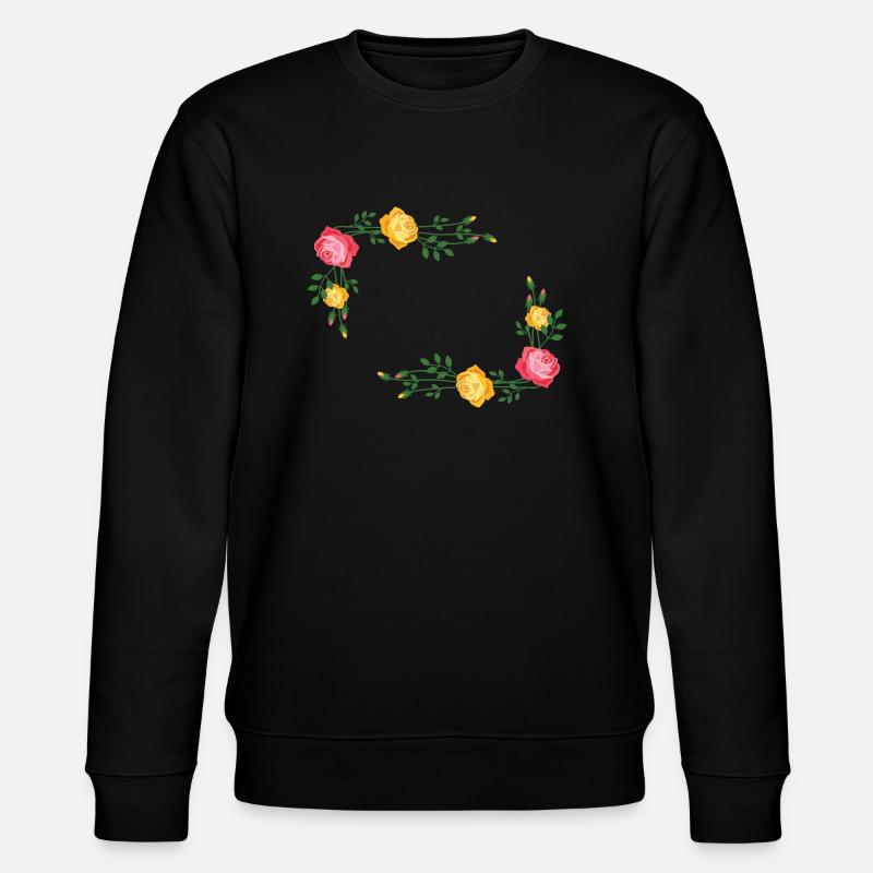 Cadre de couronne de fleurs - Sweat bio CHANGER Stanley/Stella Unisexe - noir