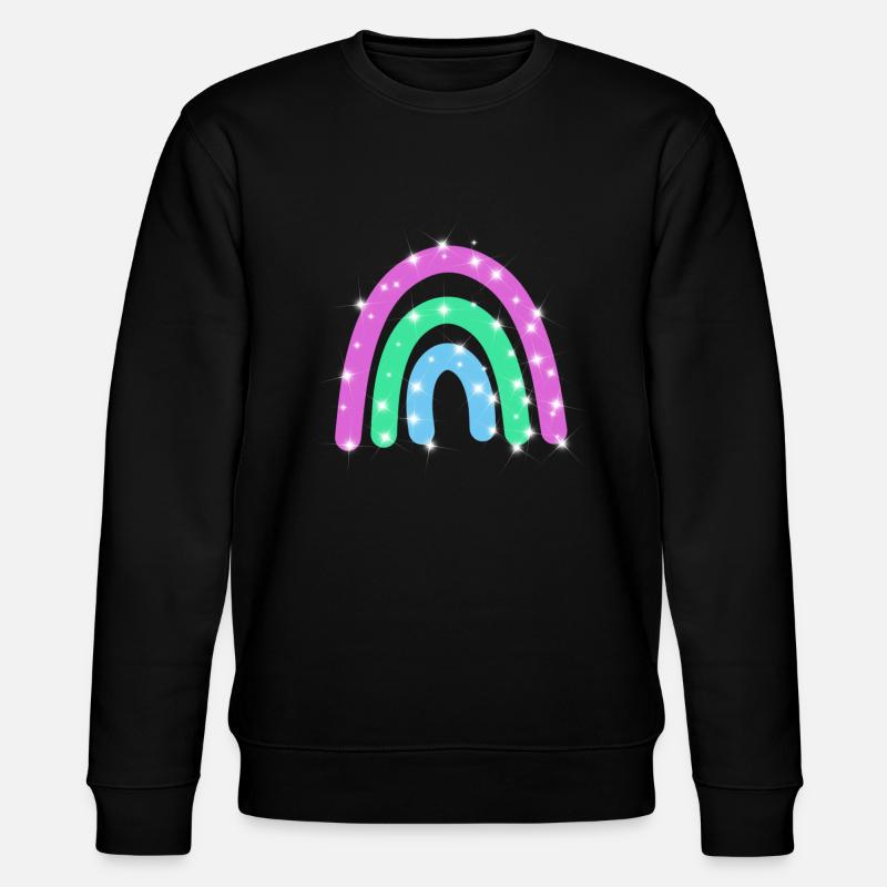 Polysexual Glitter Rainbow - Stanley/Stella CHANGER Unisex Organic Sweatshirt - black