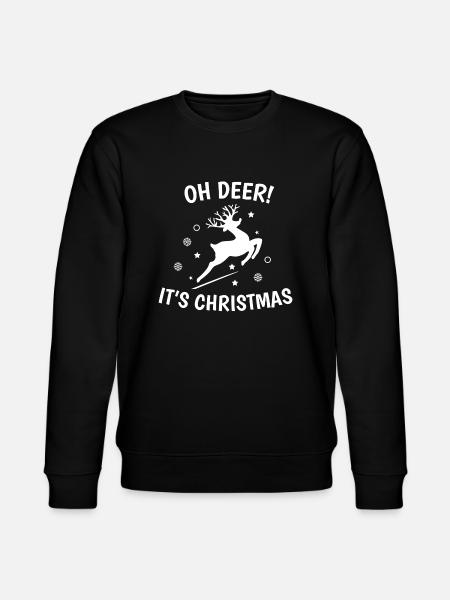 ooh deer its christmas time - Stanley/Stella CHANGER Unisex Organic Sweatshirt - black