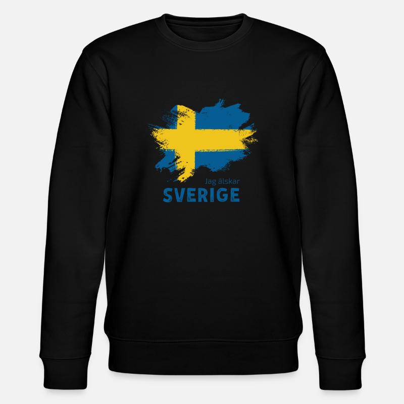 Schweden Flagge grunge style - Stanley/Stella Unisex Bio-Sweatshirt CHANGER - Schwarz