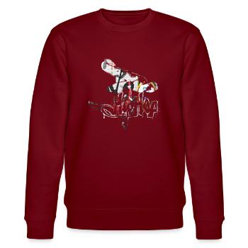 Hip Hop Musik Blues Pop Rock Tanz Breakdance - Stanley/Stella Unisex Bio-Sweatshirt CHANGER  - Burgunderrot - Vorne - Nik (191cm) & Marisol (170cm)