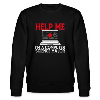 Help Me I'm a Computer Science Major Funny - Stanley/Stella CHANGER Unisex Organic Sweatshirt - black - Front - Nik (191cm) & Marisol (170cm)