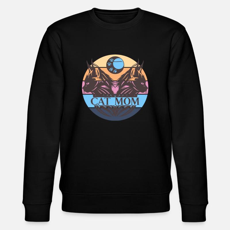 Katzen Mutter - Tierfreund - Retro - Stanley/Stella Unisex Bio-Sweatshirt CHANGER  - Schwarz