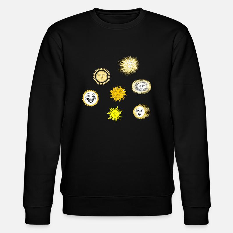 sun stickers,sun with a face - Stanley/Stella CHANGER Unisex Organic Sweatshirt - black