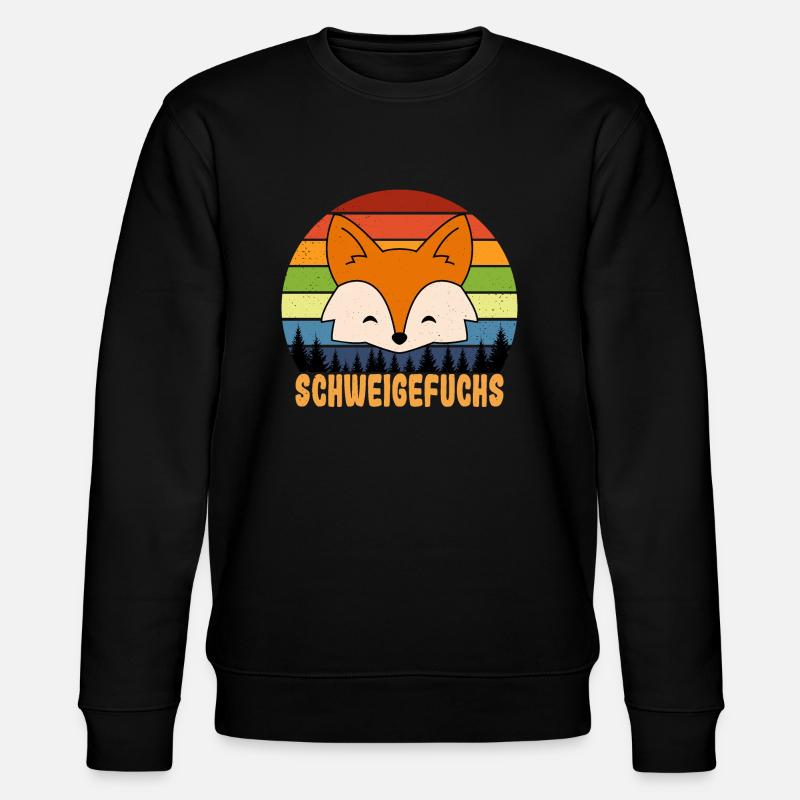 Schweigefuchs Grundschule Lehrer Geschenk - Stanley/Stella Unisex Bio-Sweatshirt CHANGER  - Schwarz