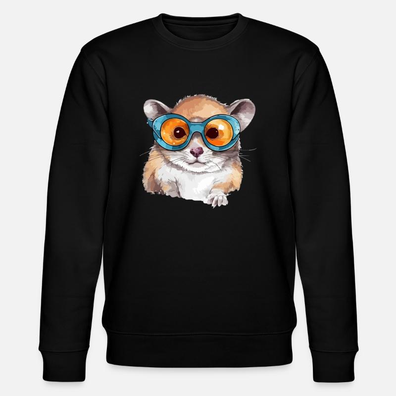 Tak the spectacled squirrel - Stanley/Stella CHANGER Unisex Organic Sweatshirt - black