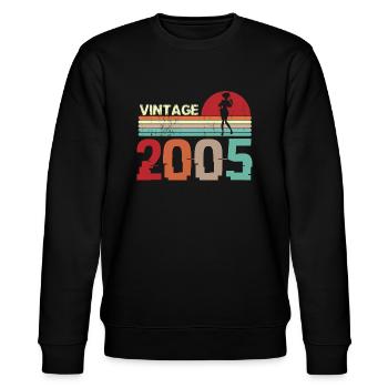Vintage 2005 Anniversaire rétro sunset design - Sweat bio CHANGER Stanley/Stella Unisexe - noir - Devant - Nik (191cm) & Marisol (170cm)